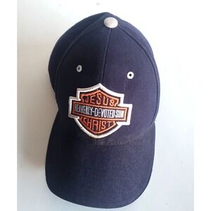 Harley Davidson Christian Biker Motorcycle Baseball Cap Hat Religious Santo JC
